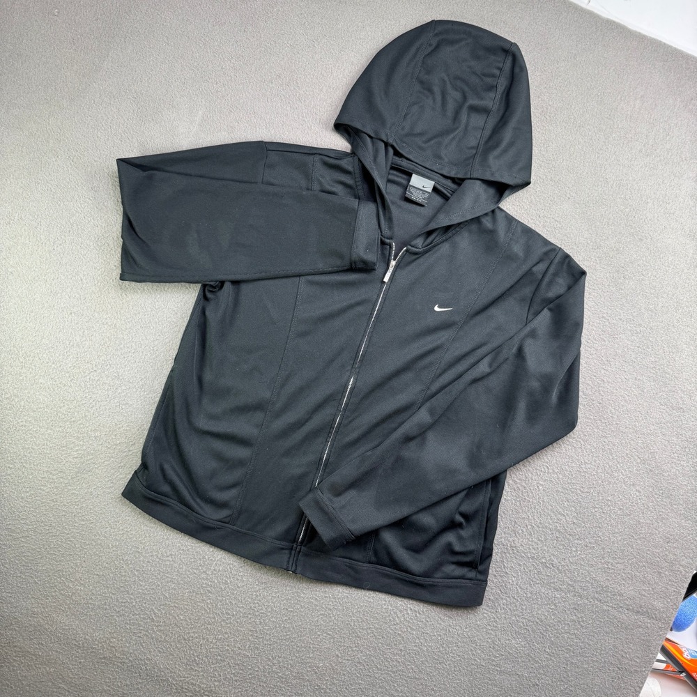 Nike Hoodie Kids Large Black Full Zip Dri-Fit Athletic Workout Active Gym Wear - Picture 2 of 10